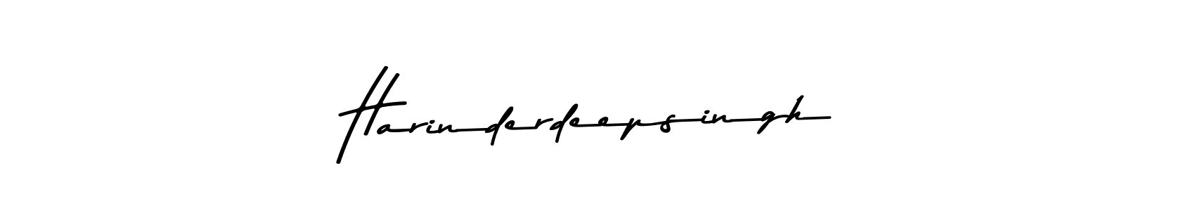 How to make Harinderdeepsingh name signature. Use Asem Kandis PERSONAL USE style for creating short signs online. This is the latest handwritten sign. Harinderdeepsingh signature style 9 images and pictures png