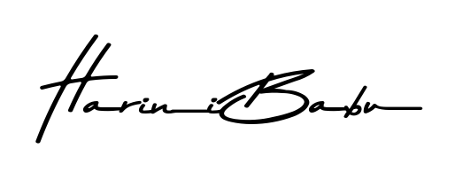 Personalize your online presence with Harini Babu signature rendered in elegant Asem Kandis PERSONAL USE font. Great for website footers and blogs. Harini Babu signature style 9 images and pictures png