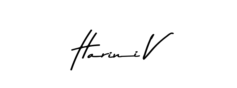 How to make Harini V name signature. Use Asem Kandis PERSONAL USE style for creating short signs online. This is the latest handwritten sign. Harini V signature style 9 images and pictures png