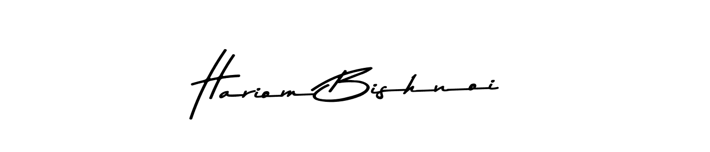 Make a beautiful signature design for name Hariom Bishnoi. With this signature (Asem Kandis PERSONAL USE) style, you can create a handwritten signature for free. Hariom Bishnoi signature style 9 images and pictures png