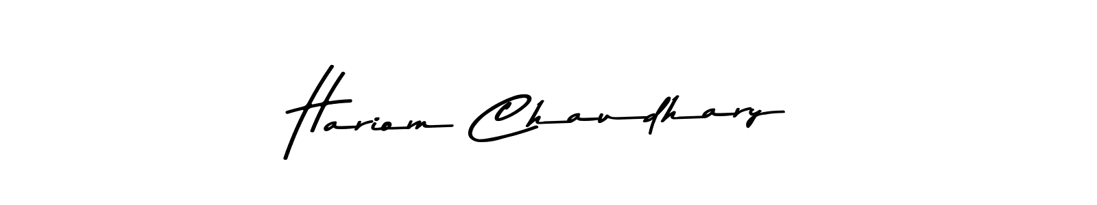 if you are searching for the best signature style for your name Hariom Chaudhary. so please give up your signature search. here we have designed multiple signature styles  using Asem Kandis PERSONAL USE. Hariom Chaudhary signature style 9 images and pictures png