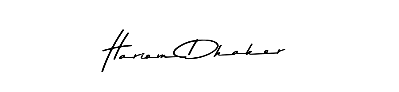 It looks lik you need a new signature style for name Hariom Dhaker. Design unique handwritten (Asem Kandis PERSONAL USE) signature with our free signature maker in just a few clicks. Hariom Dhaker signature style 9 images and pictures png