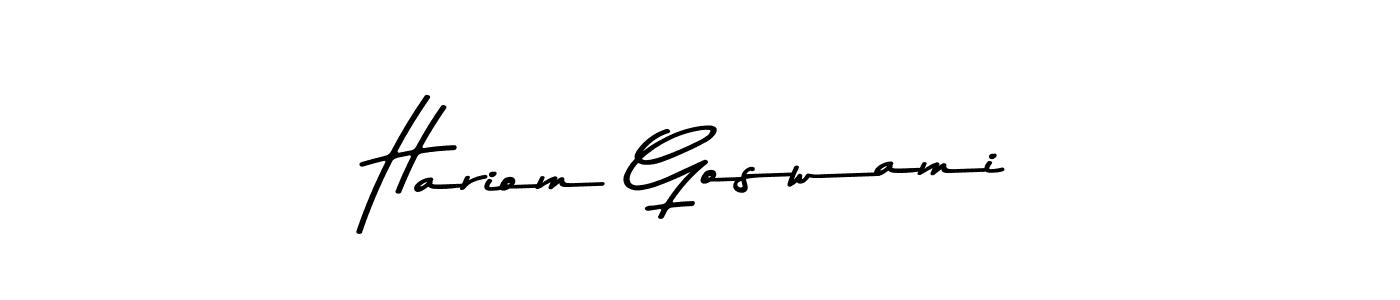 The best way (Asem Kandis PERSONAL USE) to make a short signature is to pick only two or three words in your name. The name Hariom Goswami include a total of six letters. For converting this name. Hariom Goswami signature style 9 images and pictures png