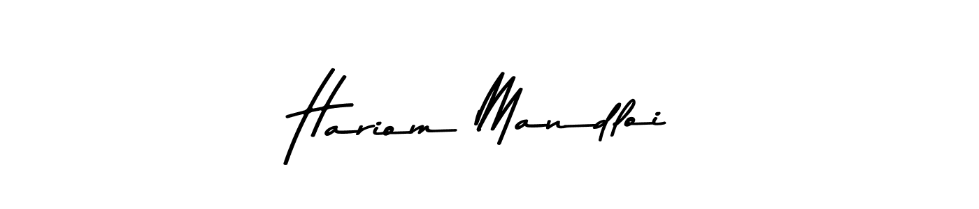 This is the best signature style for the Hariom Mandloi name. Also you like these signature font (Asem Kandis PERSONAL USE). Mix name signature. Hariom Mandloi signature style 9 images and pictures png