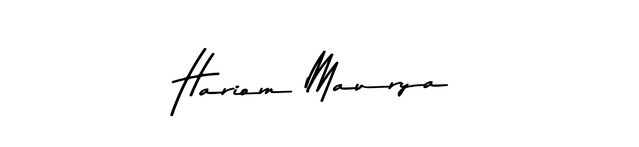 Design your own signature with our free online signature maker. With this signature software, you can create a handwritten (Asem Kandis PERSONAL USE) signature for name Hariom Maurya. Hariom Maurya signature style 9 images and pictures png