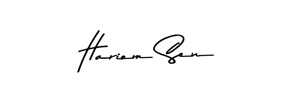 You should practise on your own different ways (Asem Kandis PERSONAL USE) to write your name (Hariom Sen) in signature. don't let someone else do it for you. Hariom Sen signature style 9 images and pictures png