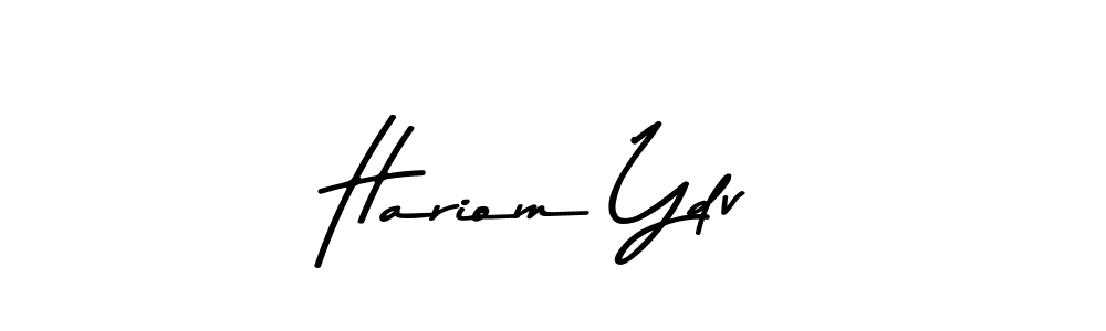 How to make Hariom Ydv name signature. Use Asem Kandis PERSONAL USE style for creating short signs online. This is the latest handwritten sign. Hariom Ydv signature style 9 images and pictures png