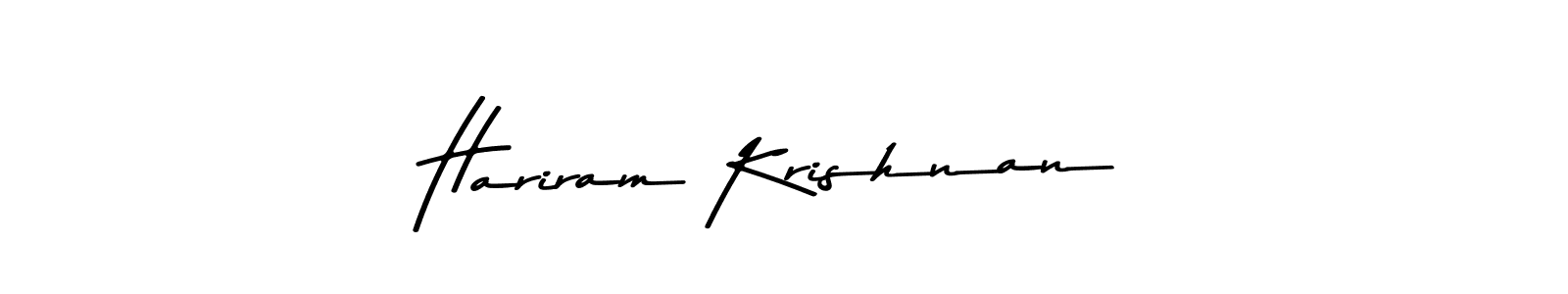 Use a signature maker to create a handwritten signature online. With this signature software, you can design (Asem Kandis PERSONAL USE) your own signature for name Hariram Krishnan. Hariram Krishnan signature style 9 images and pictures png