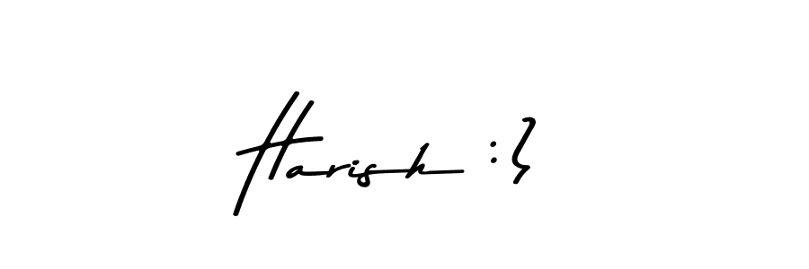 Make a beautiful signature design for name Harish :). With this signature (Asem Kandis PERSONAL USE) style, you can create a handwritten signature for free. Harish :) signature style 9 images and pictures png