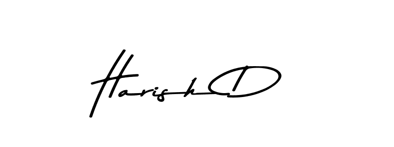 How to make Harish D name signature. Use Asem Kandis PERSONAL USE style for creating short signs online. This is the latest handwritten sign. Harish D signature style 9 images and pictures png