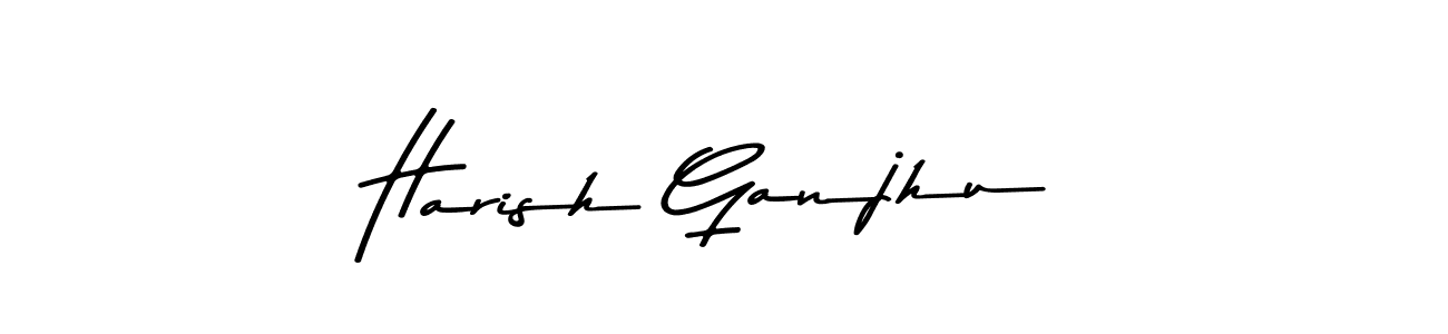 Design your own signature with our free online signature maker. With this signature software, you can create a handwritten (Asem Kandis PERSONAL USE) signature for name Harish Ganjhu. Harish Ganjhu signature style 9 images and pictures png