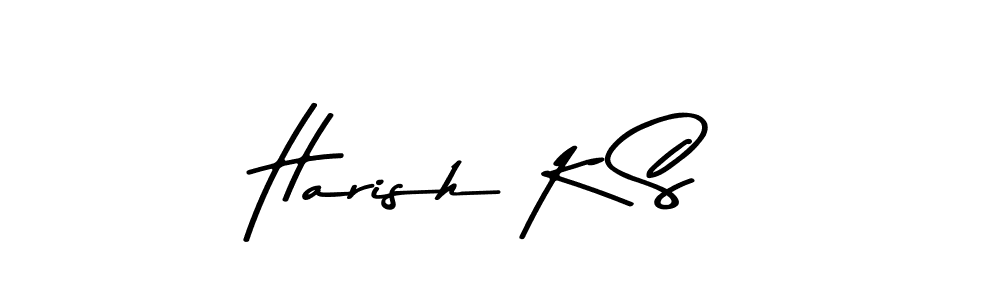 Create a beautiful signature design for name Harish K S. With this signature (Asem Kandis PERSONAL USE) fonts, you can make a handwritten signature for free. Harish K S signature style 9 images and pictures png