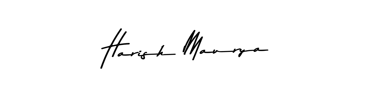 How to make Harish Maurya name signature. Use Asem Kandis PERSONAL USE style for creating short signs online. This is the latest handwritten sign. Harish Maurya signature style 9 images and pictures png