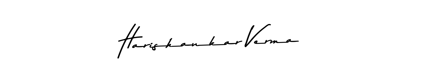 How to make Harishankar Verma name signature. Use Asem Kandis PERSONAL USE style for creating short signs online. This is the latest handwritten sign. Harishankar Verma signature style 9 images and pictures png