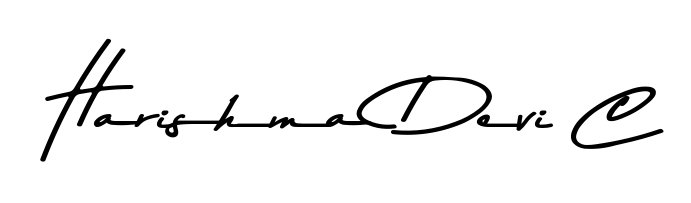 Get an exclusive digital autograph for Harishma Devi C. The Asem Kandis PERSONAL USE typeface captures the charm of real penmanship on paper. Harishma Devi C signature style 9 images and pictures png