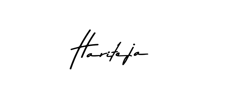Create a beautiful signature design for name Hariteja. With this signature (Asem Kandis PERSONAL USE) fonts, you can make a handwritten signature for free. Hariteja signature style 9 images and pictures png