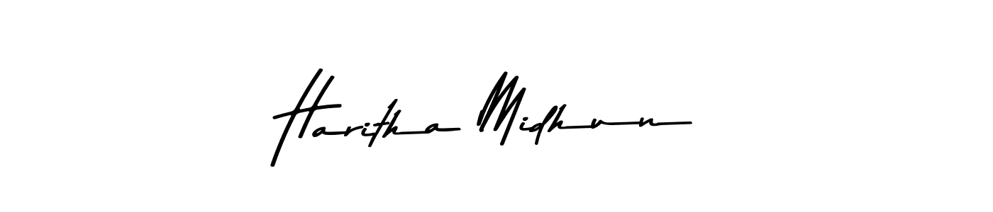 Also we have Haritha Midhun name is the best signature style. Create professional handwritten signature collection using Asem Kandis PERSONAL USE autograph style. Haritha Midhun signature style 9 images and pictures png