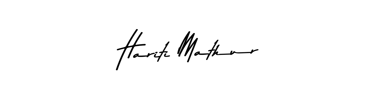 You should practise on your own different ways (Asem Kandis PERSONAL USE) to write your name (Hariti Mathur) in signature. don't let someone else do it for you. Hariti Mathur signature style 9 images and pictures png