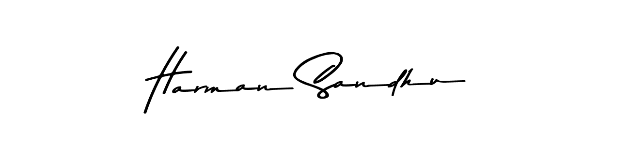 Make a beautiful signature design for name Harman Sandhu. With this signature (Asem Kandis PERSONAL USE) style, you can create a handwritten signature for free. Harman Sandhu signature style 9 images and pictures png