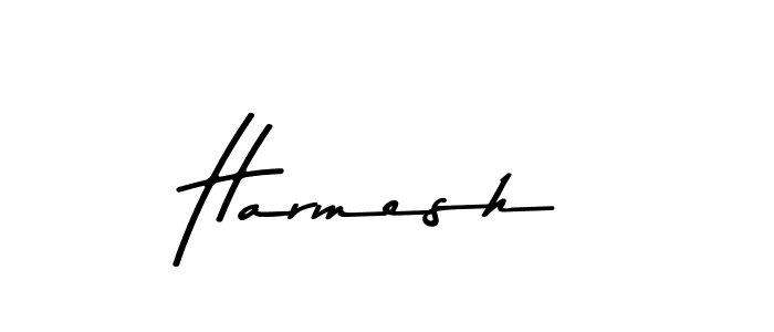 How to make Harmesh name signature. Use Asem Kandis PERSONAL USE style for creating short signs online. This is the latest handwritten sign. Harmesh signature style 9 images and pictures png