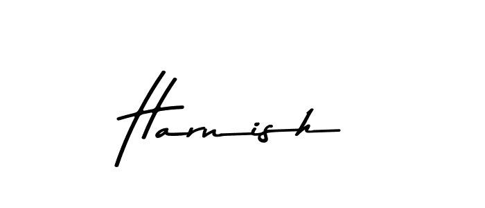 How to make Harnish name signature. Use Asem Kandis PERSONAL USE style for creating short signs online. This is the latest handwritten sign. Harnish signature style 9 images and pictures png