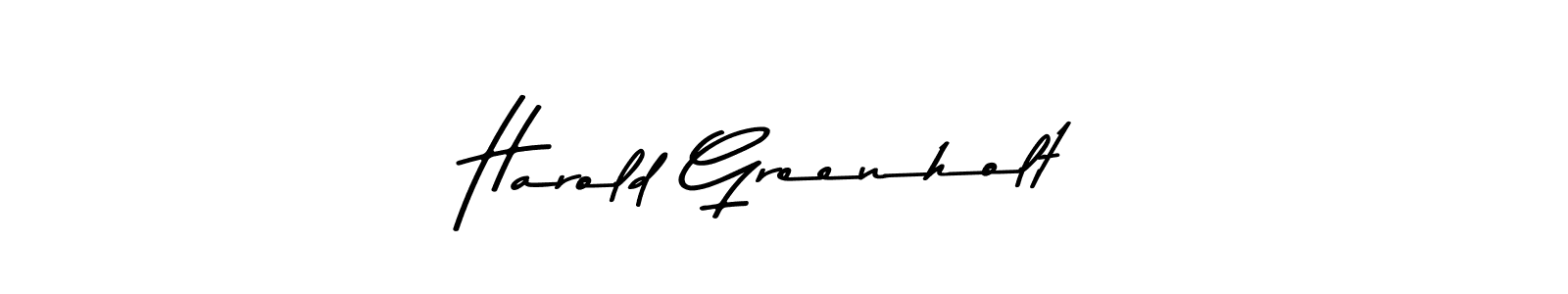 Make a beautiful signature design for name Harold Greenholt. With this signature (Asem Kandis PERSONAL USE) style, you can create a handwritten signature for free. Harold Greenholt signature style 9 images and pictures png