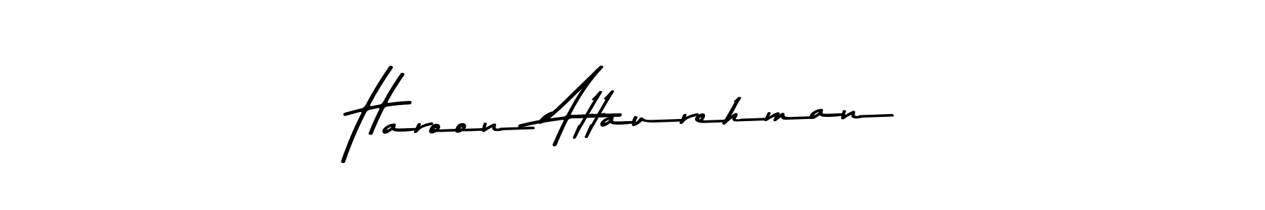 How to make Haroon Attaurehman name signature. Use Asem Kandis PERSONAL USE style for creating short signs online. This is the latest handwritten sign. Haroon Attaurehman signature style 9 images and pictures png