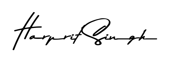 The Asem Kandis PERSONAL USE font transforms the name Harprit Singh into an executive sign with sharp precision and distinguished character. Harprit Singh signature style 9 images and pictures png