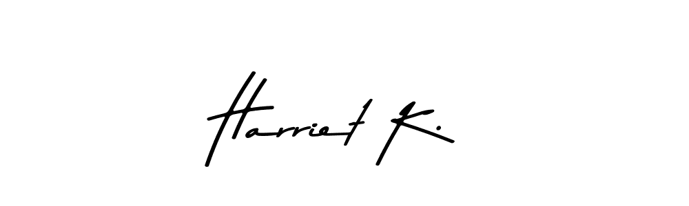 Create a beautiful signature design for name Harriet K.. With this signature (Asem Kandis PERSONAL USE) fonts, you can make a handwritten signature for free. Harriet K. signature style 9 images and pictures png