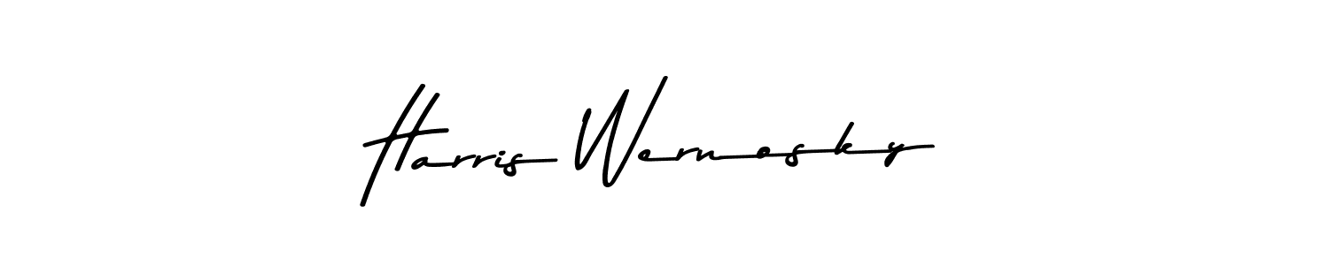 Create a beautiful signature design for name Harris Wernosky. With this signature (Asem Kandis PERSONAL USE) fonts, you can make a handwritten signature for free. Harris Wernosky signature style 9 images and pictures png