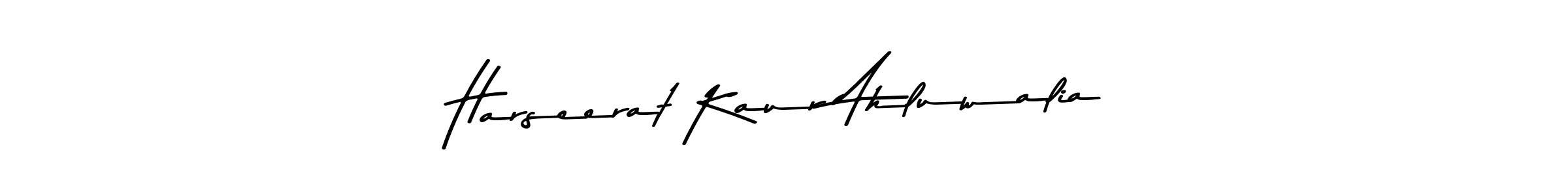 How to make Harseerat Kaur Ahluwalia name signature. Use Asem Kandis PERSONAL USE style for creating short signs online. This is the latest handwritten sign. Harseerat Kaur Ahluwalia signature style 9 images and pictures png