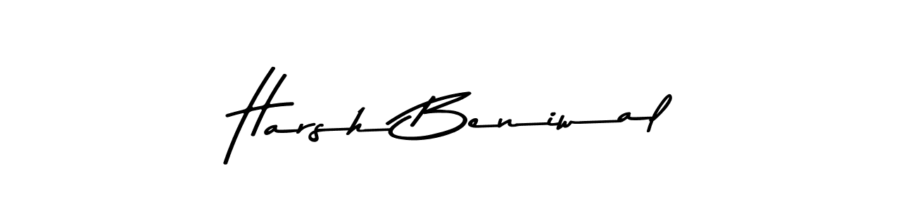 Create a beautiful signature design for name Harsh Beniwal. With this signature (Asem Kandis PERSONAL USE) fonts, you can make a handwritten signature for free. Harsh Beniwal signature style 9 images and pictures png