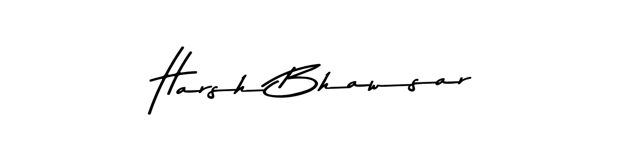 How to make Harsh Bhawsar name signature. Use Asem Kandis PERSONAL USE style for creating short signs online. This is the latest handwritten sign. Harsh Bhawsar signature style 9 images and pictures png