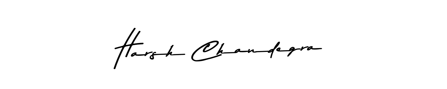How to make Harsh Chandegra name signature. Use Asem Kandis PERSONAL USE style for creating short signs online. This is the latest handwritten sign. Harsh Chandegra signature style 9 images and pictures png