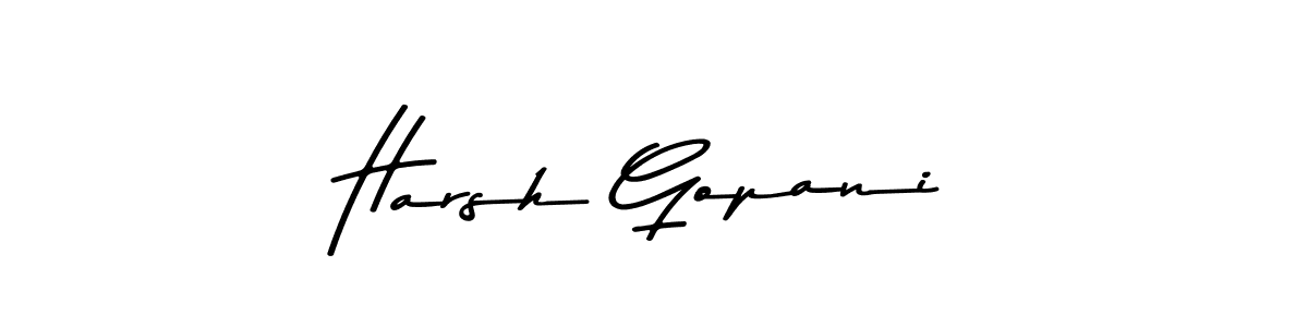 Similarly Asem Kandis PERSONAL USE is the best handwritten signature design. Signature creator online .You can use it as an online autograph creator for name Harsh Gopani. Harsh Gopani signature style 9 images and pictures png