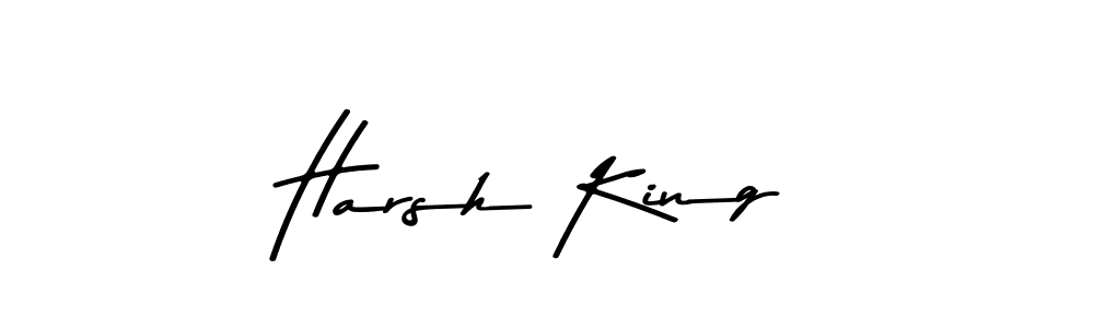 How to make Harsh King name signature. Use Asem Kandis PERSONAL USE style for creating short signs online. This is the latest handwritten sign. Harsh King signature style 9 images and pictures png