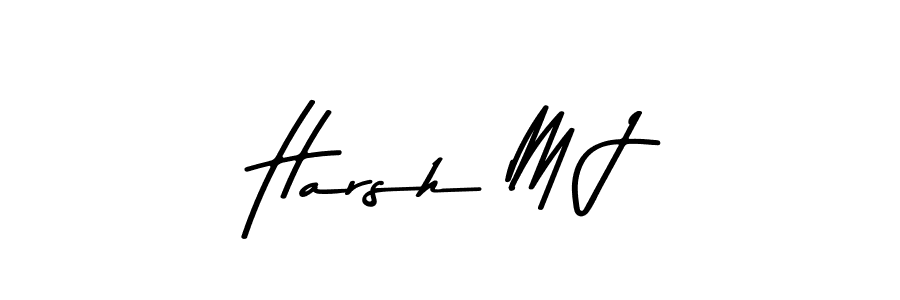 How to Draw Harsh M J signature style? Asem Kandis PERSONAL USE is a latest design signature styles for name Harsh M J. Harsh M J signature style 9 images and pictures png