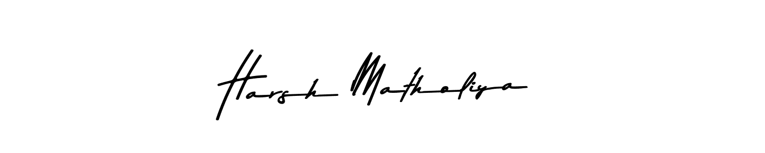 Design your own signature with our free online signature maker. With this signature software, you can create a handwritten (Asem Kandis PERSONAL USE) signature for name Harsh Matholiya. Harsh Matholiya signature style 9 images and pictures png