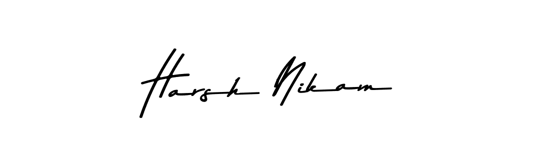 This is the best signature style for the Harsh Nikam name. Also you like these signature font (Asem Kandis PERSONAL USE). Mix name signature. Harsh Nikam signature style 9 images and pictures png