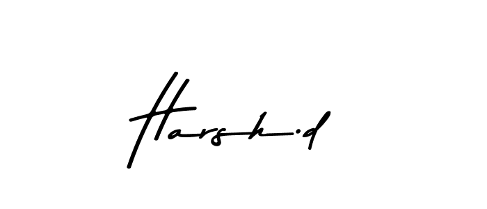 Design your own signature with our free online signature maker. With this signature software, you can create a handwritten (Asem Kandis PERSONAL USE) signature for name Harsh.d. Harsh.d signature style 9 images and pictures png