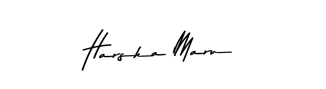 Make a beautiful signature design for name Harsha Maru. With this signature (Asem Kandis PERSONAL USE) style, you can create a handwritten signature for free. Harsha Maru signature style 9 images and pictures png