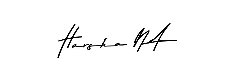 Create a beautiful signature design for name Harsha N A. With this signature (Asem Kandis PERSONAL USE) fonts, you can make a handwritten signature for free. Harsha N A signature style 9 images and pictures png