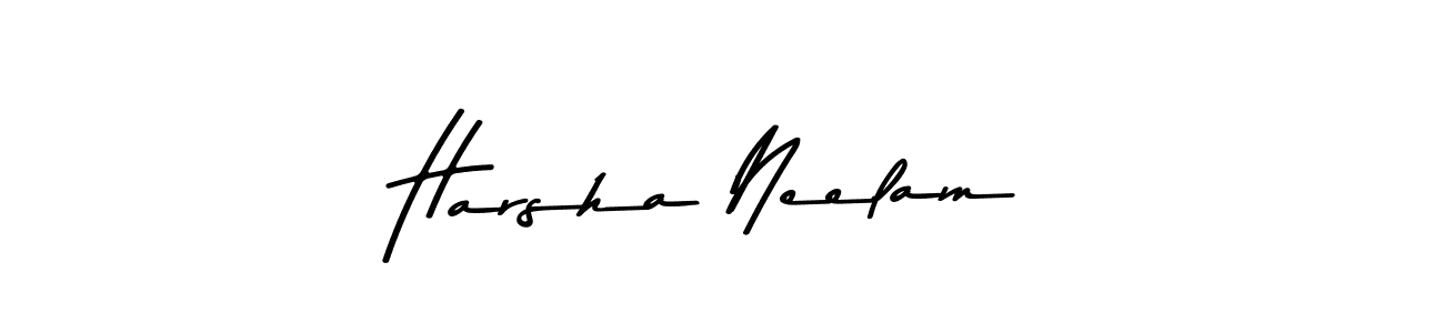 Design your own signature with our free online signature maker. With this signature software, you can create a handwritten (Asem Kandis PERSONAL USE) signature for name Harsha Neelam. Harsha Neelam signature style 9 images and pictures png