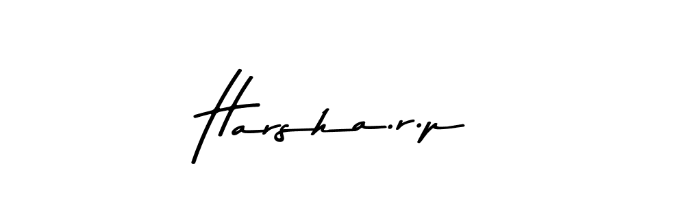 How to make Harsha.r.p name signature. Use Asem Kandis PERSONAL USE style for creating short signs online. This is the latest handwritten sign. Harsha.r.p signature style 9 images and pictures png