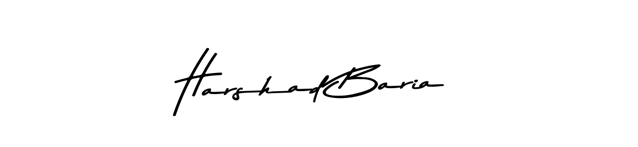 Create a beautiful signature design for name Harshad Baria. With this signature (Asem Kandis PERSONAL USE) fonts, you can make a handwritten signature for free. Harshad Baria signature style 9 images and pictures png