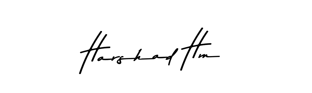 Harshad Hm stylish signature style. Best Handwritten Sign (Asem Kandis PERSONAL USE) for my name. Handwritten Signature Collection Ideas for my name Harshad Hm. Harshad Hm signature style 9 images and pictures png