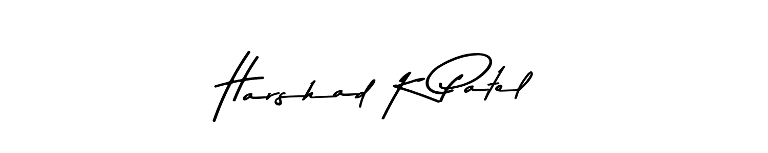 Harshad K Patel stylish signature style. Best Handwritten Sign (Asem Kandis PERSONAL USE) for my name. Handwritten Signature Collection Ideas for my name Harshad K Patel. Harshad K Patel signature style 9 images and pictures png