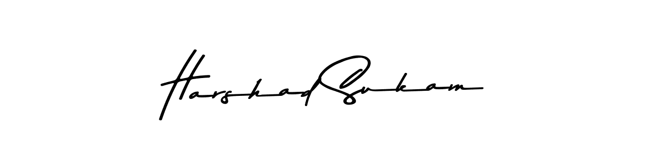 Make a beautiful signature design for name Harshad Sukam. With this signature (Asem Kandis PERSONAL USE) style, you can create a handwritten signature for free. Harshad Sukam signature style 9 images and pictures png