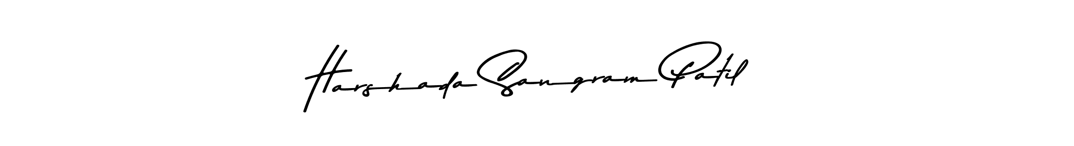 The best way (Asem Kandis PERSONAL USE) to make a short signature is to pick only two or three words in your name. The name Harshada Sangram Patil include a total of six letters. For converting this name. Harshada Sangram Patil signature style 9 images and pictures png