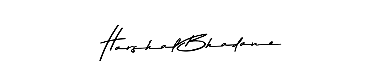 Create a beautiful signature design for name Harshal Bhadane. With this signature (Asem Kandis PERSONAL USE) fonts, you can make a handwritten signature for free. Harshal Bhadane signature style 9 images and pictures png